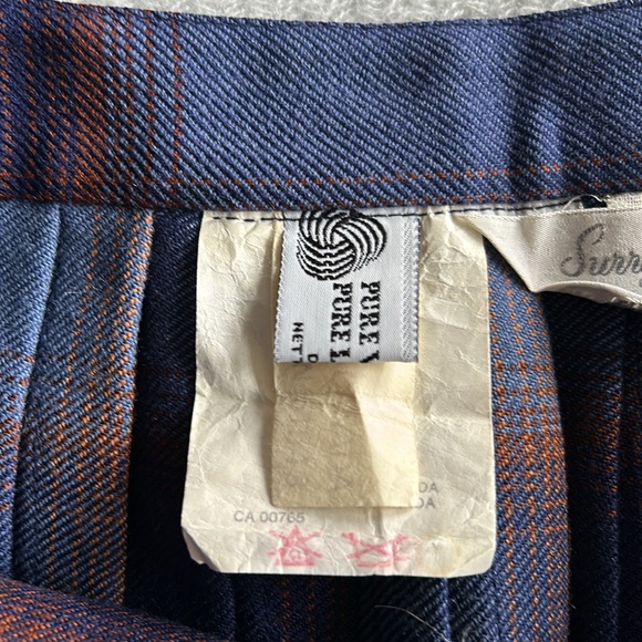 Surrey Classics Blue Plaid Wool Midi Skirt - Picture 7 of 10